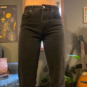 ASOS Black high waisted cropped jeans